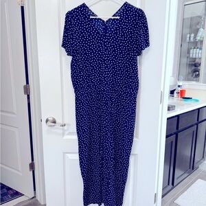 Navy Polka Dot Romper